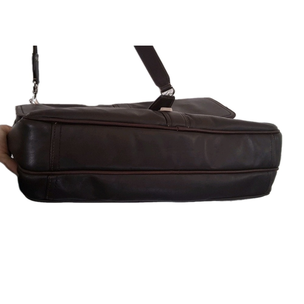 Vtg Coach F70096 Thompson Brown Leather Messenger Briefcase Laptop Bag Restored - Picture 7 of 16